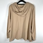 Aerie  Hoodie Sweatshirt Beige Lace Up‎ Oversized Pullover Lounge Size Medium Photo 7
