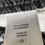 New York & Co. New York Company Stretch Floral Print Pants Black White Size 10 Photo 4