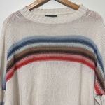 Wooden Ships  Striped Knit Sweater Size Small Medium Cotton Rainbow Lightweight Photo 1