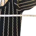Gabby Skye  Fit & Flare Sweater Dress Black Cream Stripe Small Neutral Minimalist Photo 7