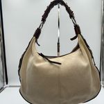 Dooney & Bourke Vintage Off White Canvas Hobo Bag with Thick Leather Strap Tha Photo 0