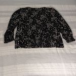 Karl Lagerfeld  Black and White Floral Blouse NWOT Photo 13