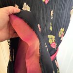 Sara Campbell Floral Pleated Top Silk Dress Y2K Size 10 Lined with a Tie Belt‎ Photo 4