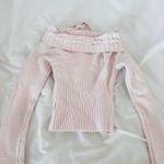 Off the Shoulder Pink Sweater Photo 3
