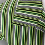 Vintage 90s Uncivilized Green Pinstriped V Neck Short Sleeve Top Small Photo 1