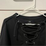 Aerie  Black Lace Up Crewneck Photo 3