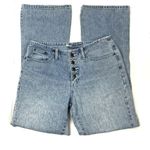 Vintage Daisy Embroidered Button Fly Flare Acidwash Jeans Blue Size 29 Photo 0