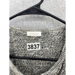 Chico's  Women's Knit Blazer Gray Crochet Marled Open Front Size 1 Fringe Hem Photo 12