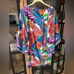 Trina Turk  Paradise Plume Printed Tunic swimsuit Cover-Up multi tropical dress Photo 8
