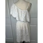 Solitaire Swim White Eyelet One Shoulder Dress Medium Summer Beach Cover Up Photo 3