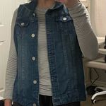 Reba Women’s  Denim Vest, Blue Western Button Up Vest 100% Cotton Size Large Photo 6