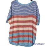 CHAPS  1X womens short sleeve lightweight summer knit sweater striped pastels NWT Photo 2