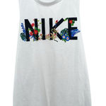 Nike Running Women's Floral Logo Dri-fit White Tank Top Photo 0