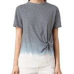 All Saints Ashley Ombre Asymmetrical Striped Knot Tee Size S Photo 0