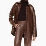Aritzia Babaton  Brown Leather Jacket Photo 1