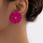 Fuchsia Flower Women Earring Pink Photo 0