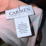 Carmen Marc Valvo Bold Multicolor Tiger Lillies Split Short Sleeve Dress L Photo 9