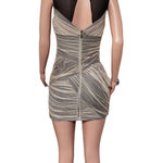 Crew neck Shirred sleeveless mini dress S Multiple Photo 1