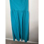 Free People  Boho Ruffle it Up Teal Cotton Midi Dress Size Large Photo 4