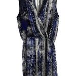 Parker Dress Printed Silk Sleeveless Vneck Peekaboo Back Small Photo 0