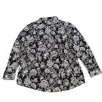 Lands' End  Women's Petite Blouse Size‎ 12 Black Paisley Long Sleeve Photo 1