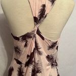 Rock & Republic Feather Print Blush Pink Draped Racerback Tank Top - Size Medium Photo 10