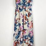Bar III High Low Dress Asymmetric Floral Watercolor Ruffle Hem Halter Neck Small Photo 7