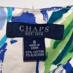 CHAPS  Blue‎ and Green Patterned Mini Dress Floral Sheath Size 8 Back Zipper Photo 1