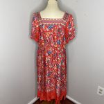 Johnny Was Johnny‎ Was Red Floral Jasmine Dress Medium M Photo 3