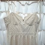 Lulus  Romantic Spot Cream Polka Dot Mesh Tiered Midi Dress Casual Fairy‎ Size Sm Photo 3