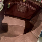 Coach  Forest Green Leather Tote with Black Straps Brand New Photo 3