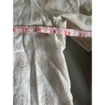 Dylan  100% Cotton peasant blouse white w/gold metalic M Photo 7