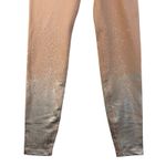 Beyond Yoga Size Medium Beige Pink Athletic Leggings Silver Metallic Print Photo 2