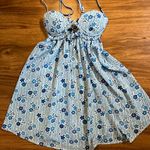Boutique Strappy Floral Blue and White Babydoll Sundress Photo 0