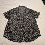 Victoria's Secret Victoria’s Secret PJ Pajama Button Up Shirt Top Sz L Large Black & Pink Photo 0