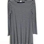 Old Navy  Shift Dress Long Sleeve Striped Stretch Black White Size M Photo 0