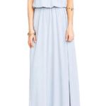 Show Me Your Mumu Kendall Soft V-Back A-Line Gown Maxi Steel Blue Size XS Photo 0