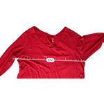 a.n.a . Maternity Ruched Red Long Sleeve Jersey Top 1X Casual V-neck Tee Photo 4