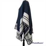 Woolrich  OS shawl blanket women’s textured wrap blue gray pre owned Photo 1