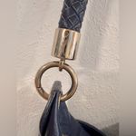 Elaine Turner  Blue Leather Hobo Braided Shoulder Bag Gold Hardware VGUC Photo 3