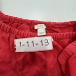 J.Crew  Shirt‎ Womens Large Red Textured Off Shoulder  Cotton Summer Casual Top Photo 4