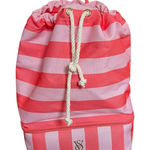 Victoria's Secret Coral Pink Striped Beach Cooler Backpack NWT Photo 0
