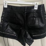 Black Leather Shorts Size L Photo 1