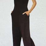 Eileen Fisher  the fisher project viscose jersey jumpsuit black size medium Photo 0