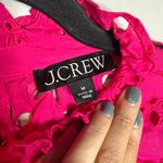 J.Crew  hot pink eyelet embroidered long sleeve drop hem dress Photo 3