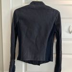 Free People Navy Blue Suede Zip-Up Jacket Photo 6