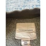 American Eagle  Olive Green Velvet Floral Crewneck Sweatshirt Women's XS Photo 3