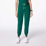 FIGS  High Waisted Uman Relaxed Jogger Scrub Pants in Hunter Green, Size Small Photo 1