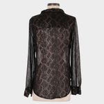 Rock & Republic Blouse Med Snake Animal Print Sheer Mob Wife Career Whimsigoth Photo 1