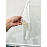 ZARA  Embellished Pearl Short Sleeve Crew Neck T-Shirt White Women's Size S Photo 2
